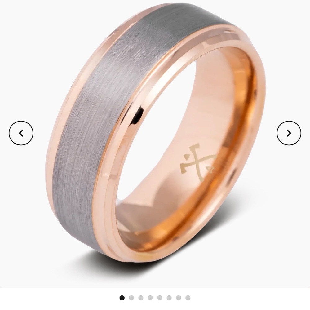 Men's Manly Band Size 8.5. The Gentleman. 18k Rose Gold Plated Tungsten.